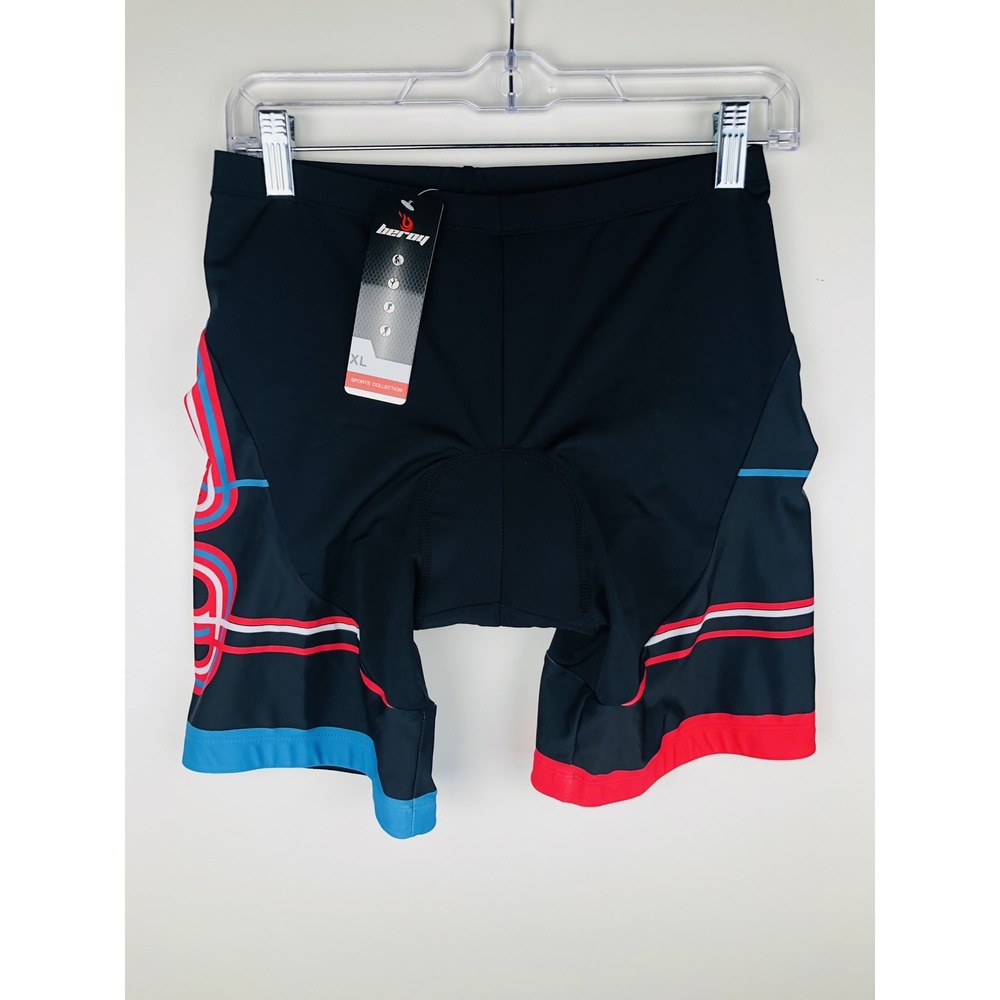 BEROY Padded Cycling Shorts Womens XL Black Nylon Spandex Road Bike Gear NWT